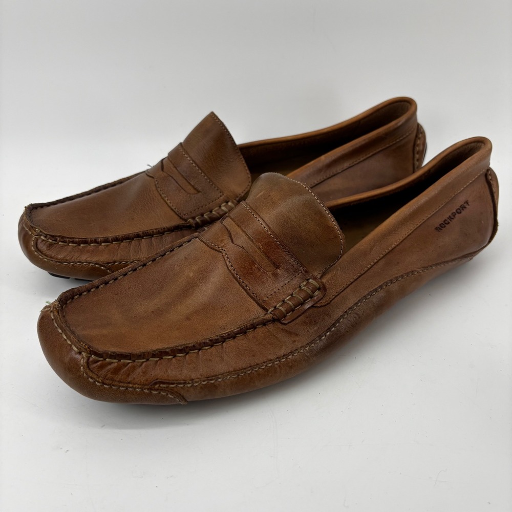 Rockport Mens Bennett Lane 3 Penny Loafer Brown Leather M76492 Size 12 M